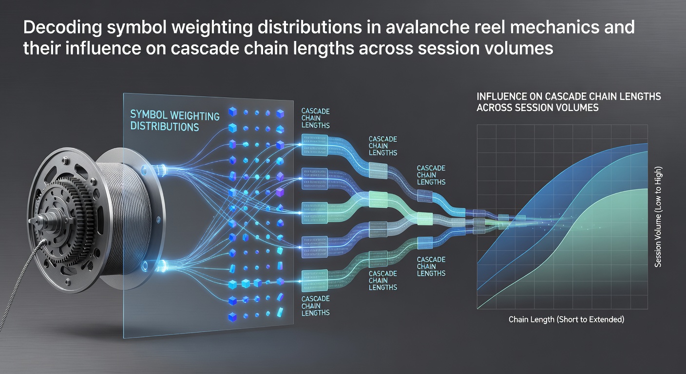 Diagram showing symbol weights and avalanche reel layouts in slot mechanics