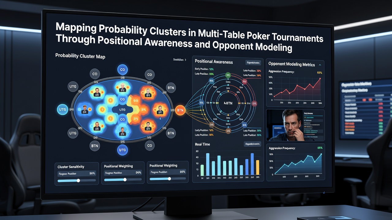Data visualization of opponent tendency clusters mapped across tournament stages and positions