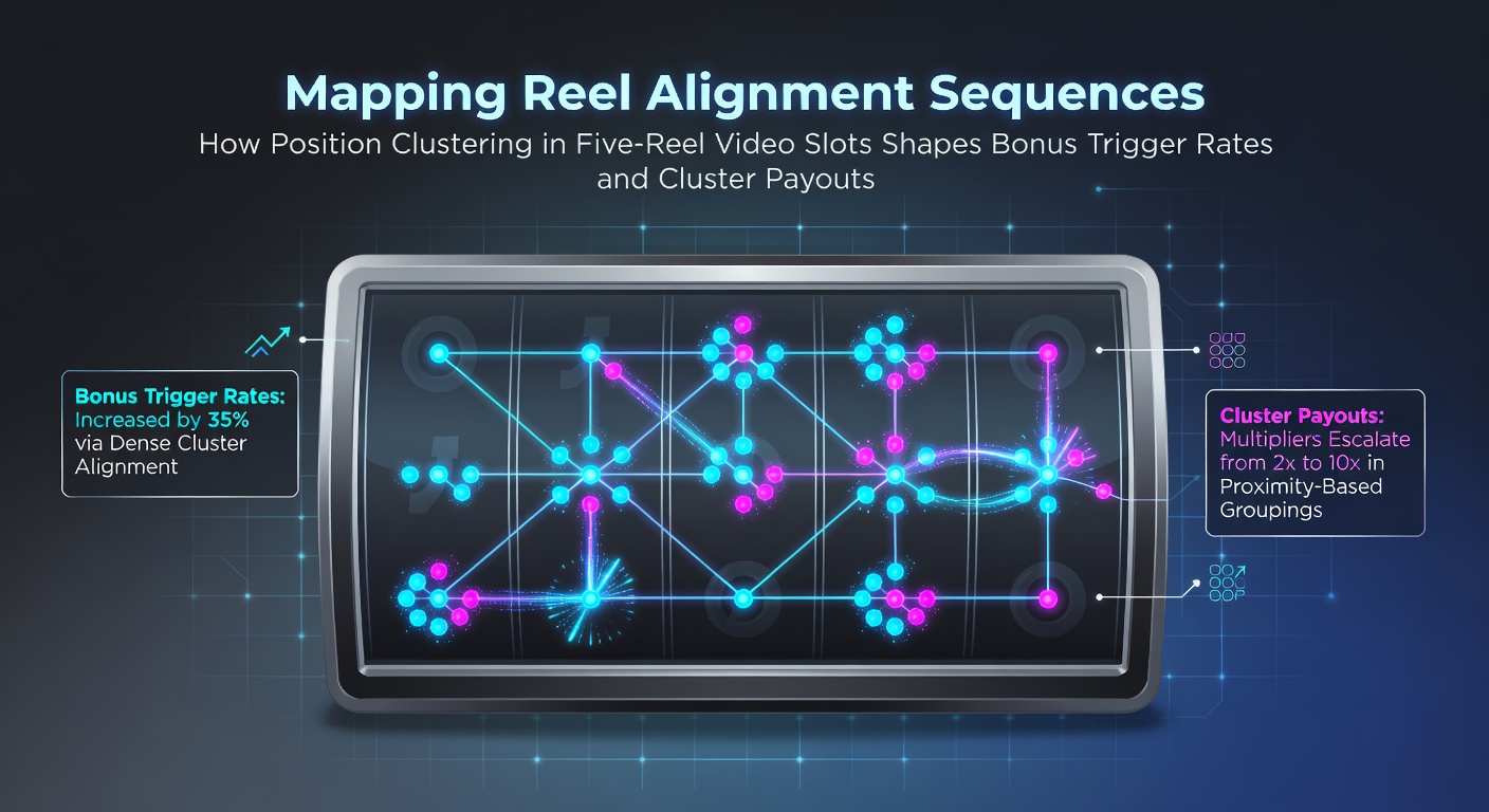 Diagram showing reel positions and alignment sequences in five-reel video slots
