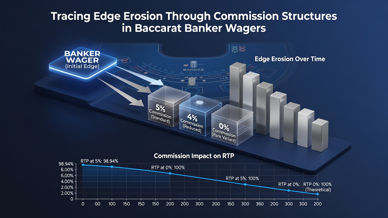 Close-up of baccarat commission tracking slip and payout adjustments